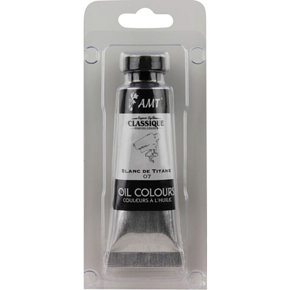 Peinture à l'huile tube 45 mL blanc de titane - AMT