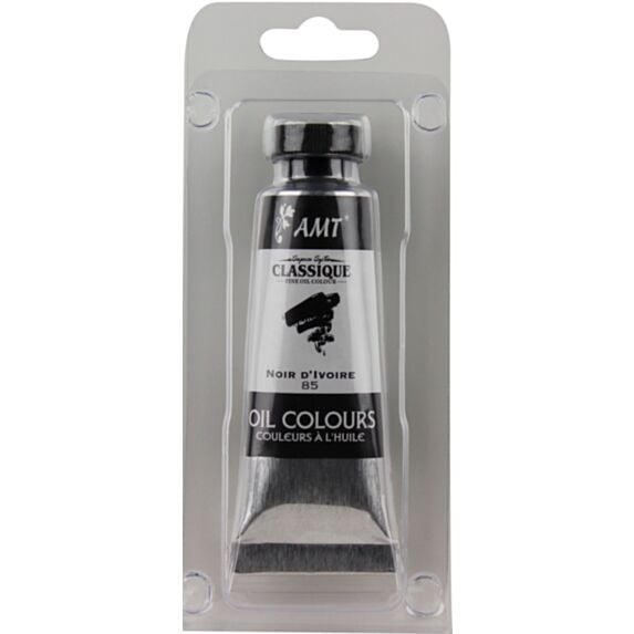 Peinture à l'huile tube 45 mL noir d'ivoire - AMT