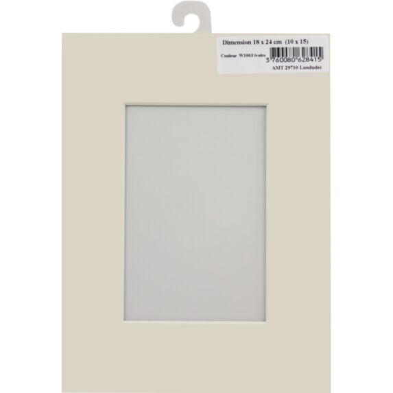 Passe partout 18 x 24 cm ouverture 10 x 15 cm ivoire - AMT