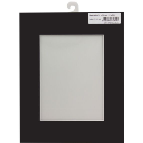 Passe partout 24 x 30 cm ouverture 15 x 20 cm noir - AMT
