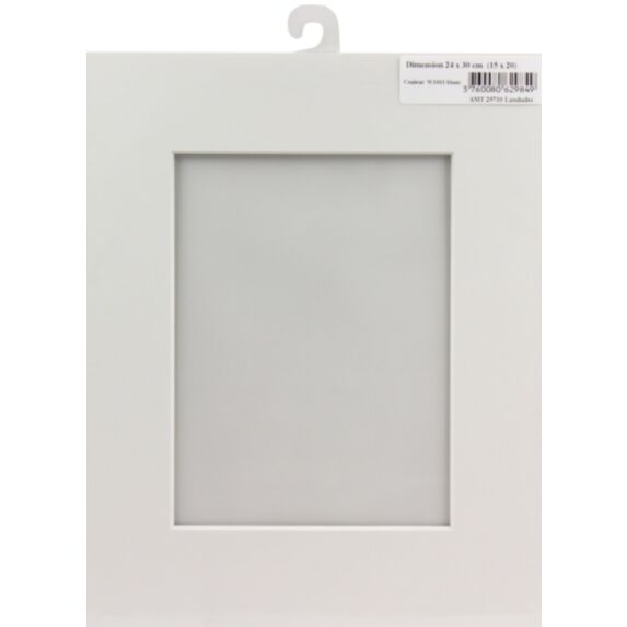 Passe partout 24 x 30 cm ouverture 15 x 20 cm blanc - AMT