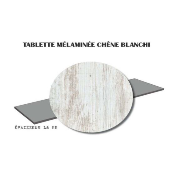 Tablette mélaminée Chêne Blanchi 18mm 250x60cm
