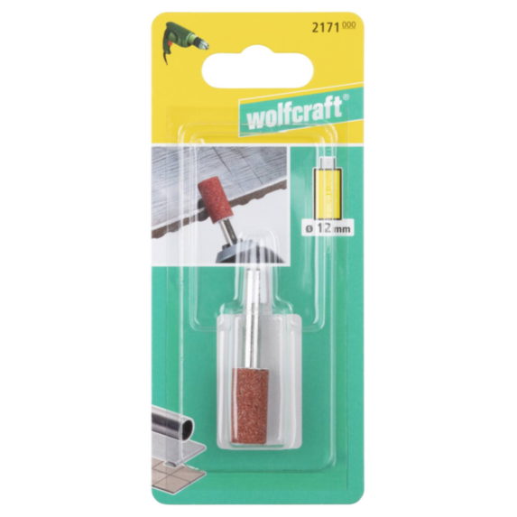 Meule cylindrique tige 6mm Ø12 x 22 mm - WOLFCRAFT