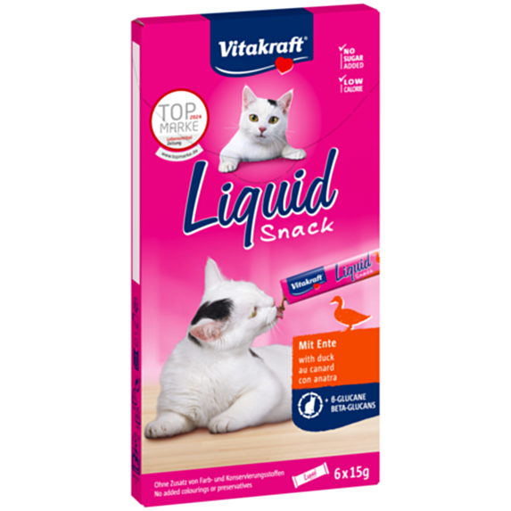 Friandise chat liquide bêta-glucanes canard 90g x6 - VITAKRAFT
