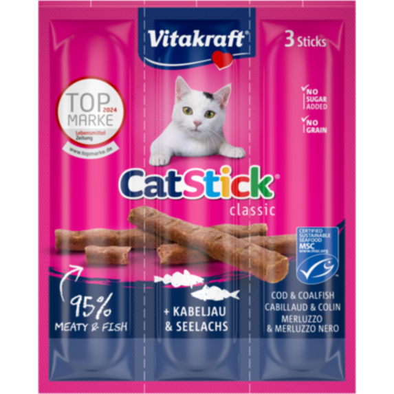 Friandise chat Stick cabillaud colin x3 - VITAKRAFT