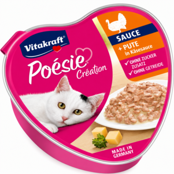 Alimentation pour chat boîte Poésie sauce dinde fromage 85g - VITAKRAFT
