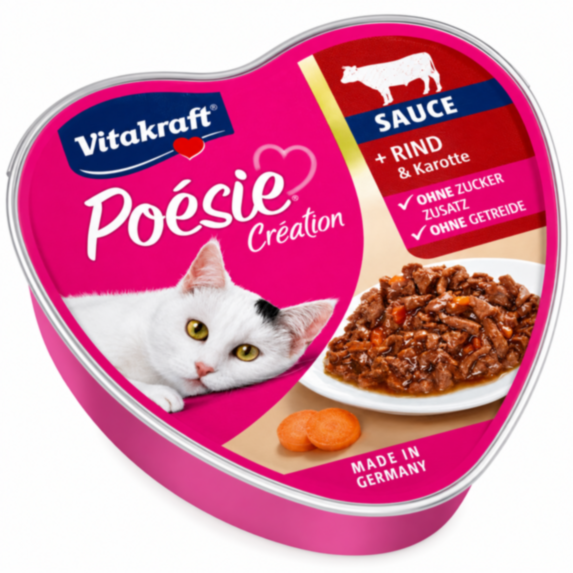 Alimentation pour chat boîte Poésie sauce bœuf carotte 85g - VITAKRAFT