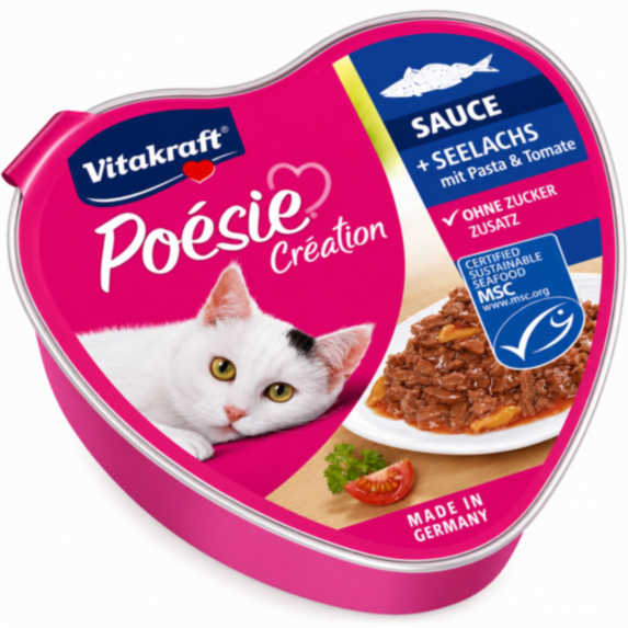 Alimentation pour chat boîte Poésie sauce cabillaud tomate 85g - VITAKRAFT