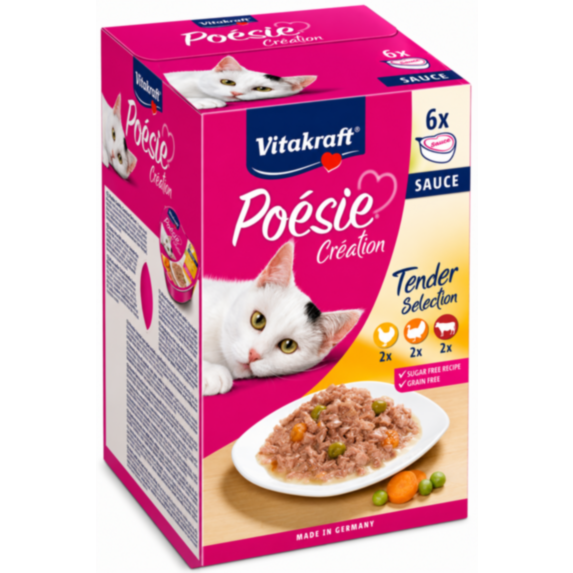 Alimentation pour chat boîte Poésie Délisauce 6x85g - VITAKRAFT