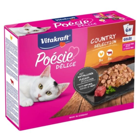 Alimentation pour chat pochon Poésie délice mix viande 6x85g - VITAKRAFT