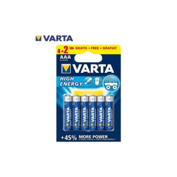 Lot de 6 piles High Energy 4903 AAA - VARTA