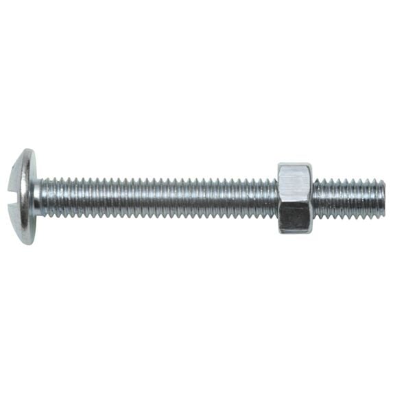 Boulon poêlier avec écrou acier zingué 4 x 40 mm
