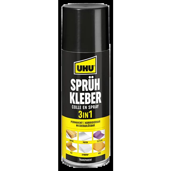 Colle en spray 3 en 1 200 mL Transparent - UHU
