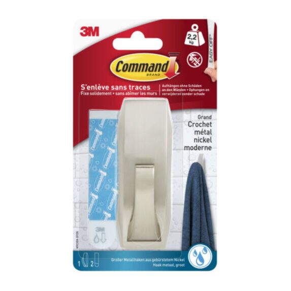 Crochet moderne métal enlevable Grand modèle - 3M
