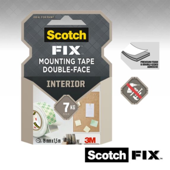 Adhésif moquette double face intérieur 1,5mx19mm - SCOTCH™