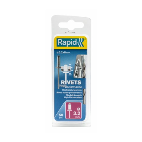 50 rivets hautes performances alu Ø3,2 x 8 mm + foret - RAPID