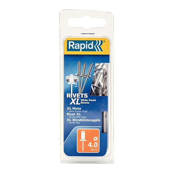 50 rivets XL alu Ø4 x 10mm + foret - RAPID