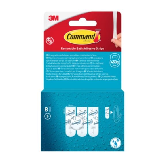 Set de 8 languettes résistantes à l'eau bleu - 3M COMMAND