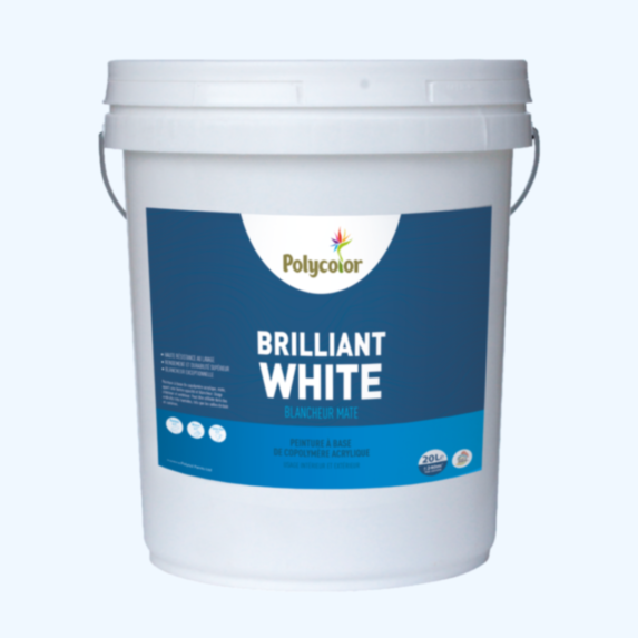 Peinture d'interieur Brillant White 20 L - POLYCOLOR