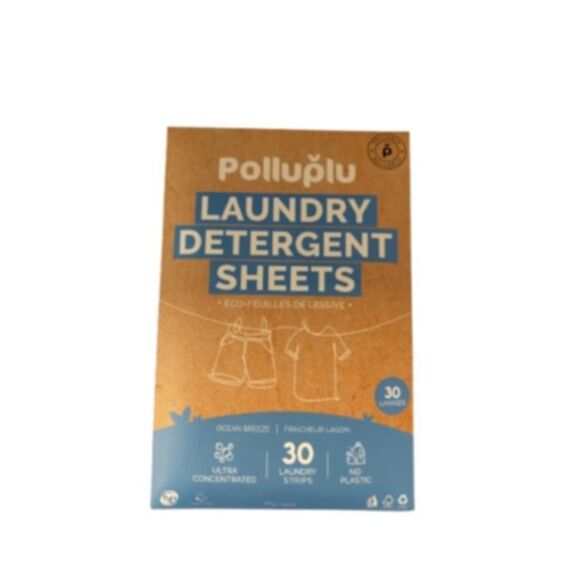 30 lingettes de nettoyage linge écologique brise d'océan - POLLUPLU