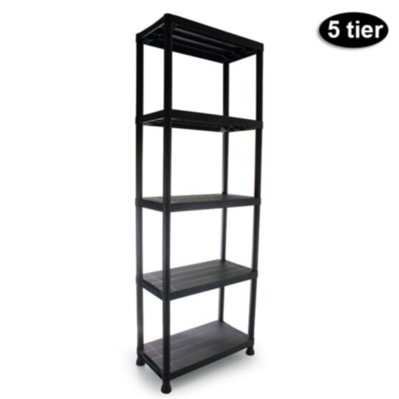 Etagère 5 tablettes 61 x 31 x 171 cm résine noir