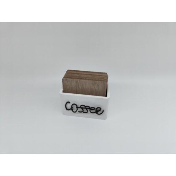 Dessous de verre Maison Familiale 11,5 x 10,5 cm bois