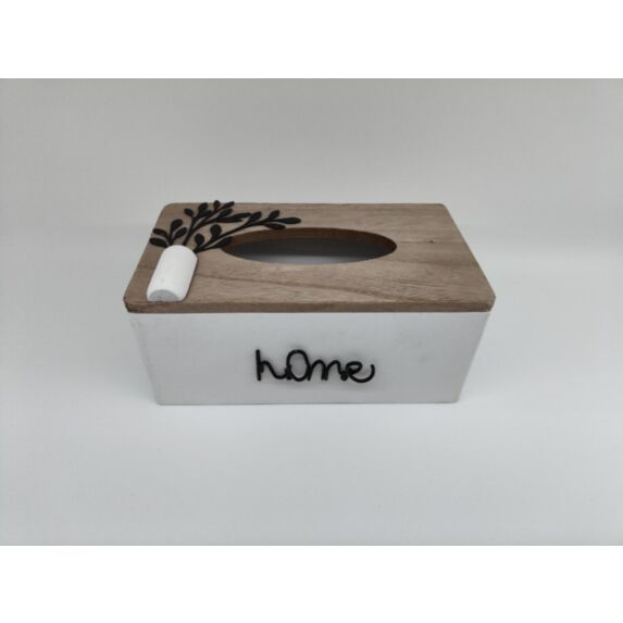 Boîte à mouchoirs Maison Familiale 23,5 x 14 x 11 cm bois