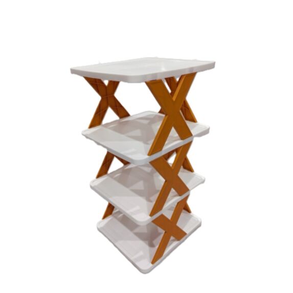 Range-chaussure 2 étages 24,5 x 26 x 35 cm plastique blanc