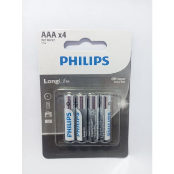 4 piles zinc Longlife AAA - PHILIPS