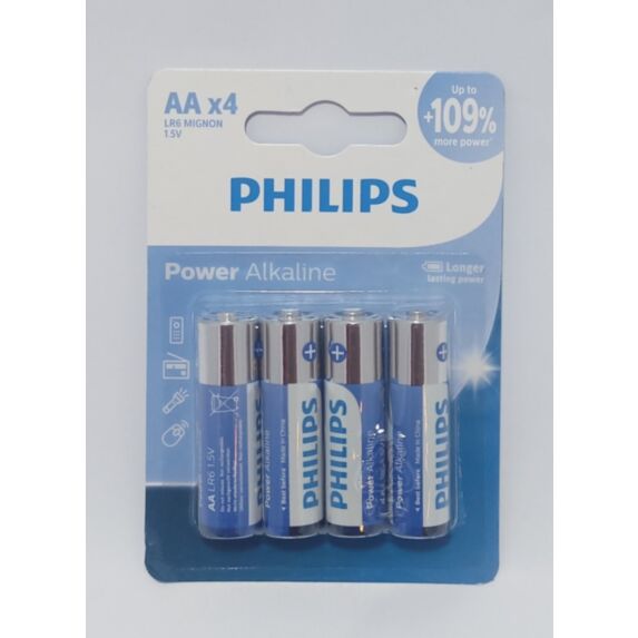 4 piles alcaline Power AA - PHILIPS