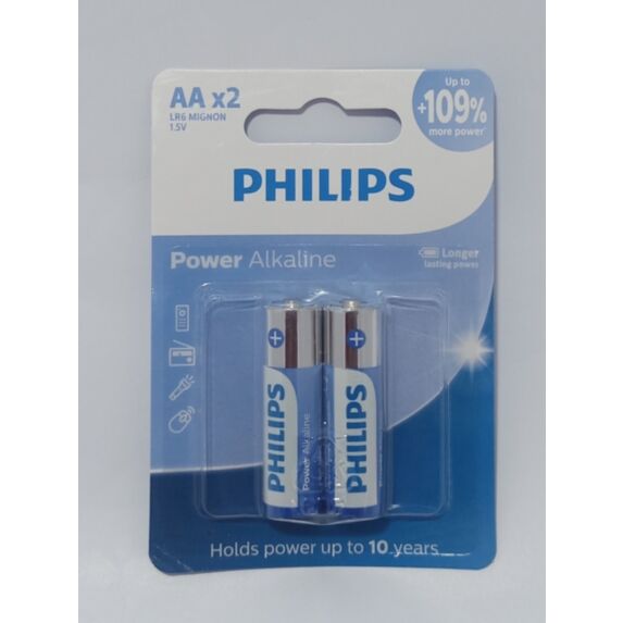 2 piles alcaline Power AA - PHILIPS