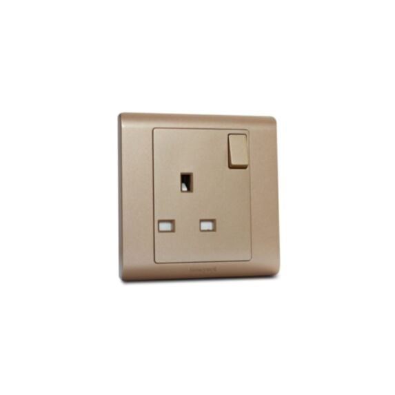 Prise de courant avec interrupteur 13A Standard BS R2757CGL - MK HONEYWELL