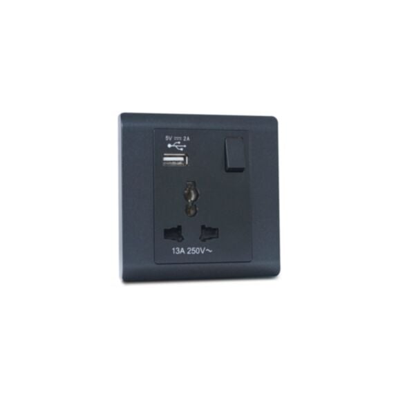 Prise de courant multistandard avec interrupteur 16A et port USB R2835UGPH - MK HONEYWELL