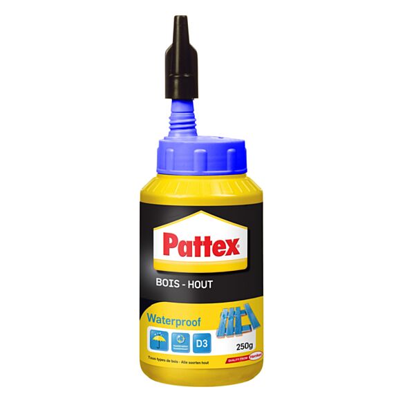 Colle à bois Waterproof extérieur biberon 250 g - PATTEX