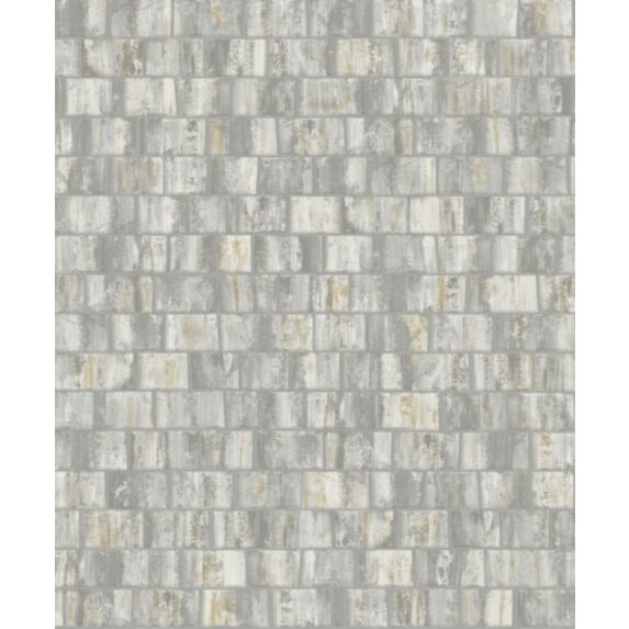 Papier peint vinyle intissé Benola gris 0,53 x 10 m - GRANDECO