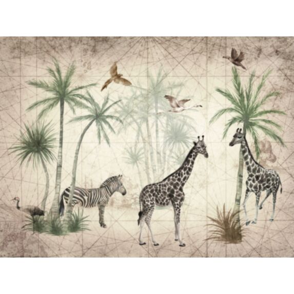 Papier peint panoramique Graphic Animal Jungle 3,71 x 2,80 m - GRANDECO