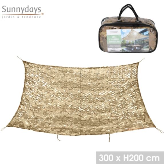 Voile d'ombrage camouflage 2 x 3 m