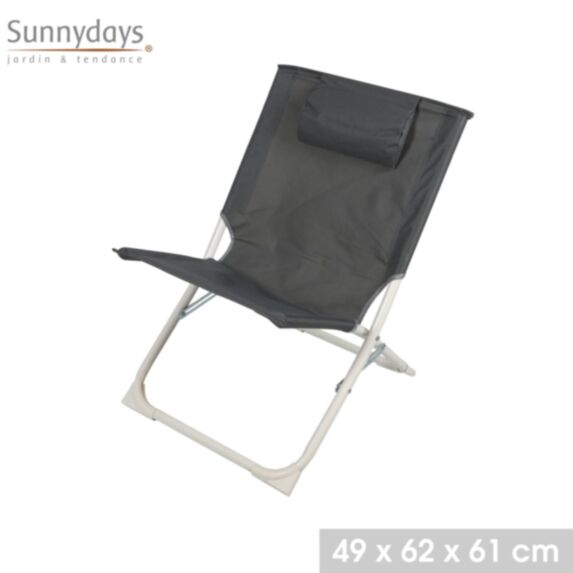 Chilienne avec coussin Havana 49 x 62 x h61 cm gris anthracite
