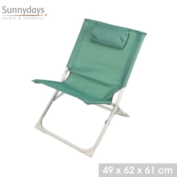 Chilienne avec coussin Havana 49 x 62 x h61 cm thé vert