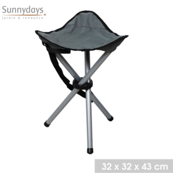 Tabouret pliable gris anthracite Fisherman