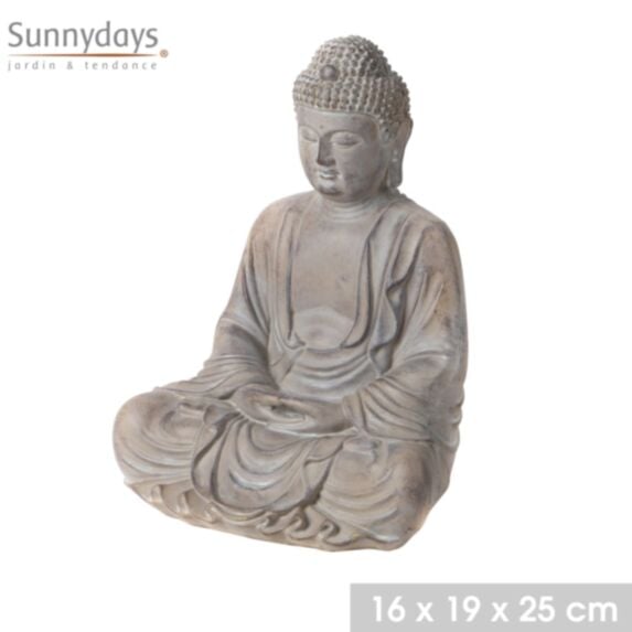 Statuette Bouddha en résine 16 x 19 x h25 cm