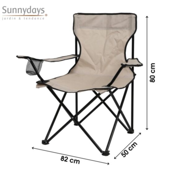 Fauteuil Camping 82 x 50 x h80 cm taupe