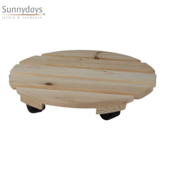 Porte plante rond avec roulettes Ø30 cm