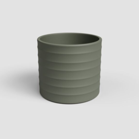 Cache-pot Chloé horizontal céramique Ø26cm vert olive - ARTEVASI