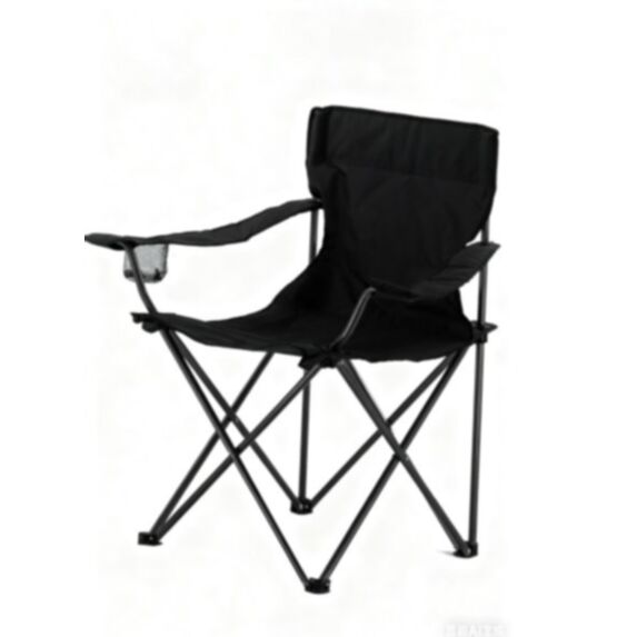 Chaise de camping Adventure acier 83cm noir