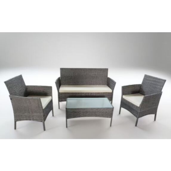 Chaise Elegance rotin structure acier 55cm gris