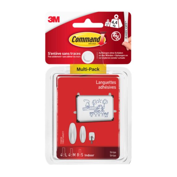 Assortiment languettes standard 8PM + 4MM + 4GM - 3M COMMAND
