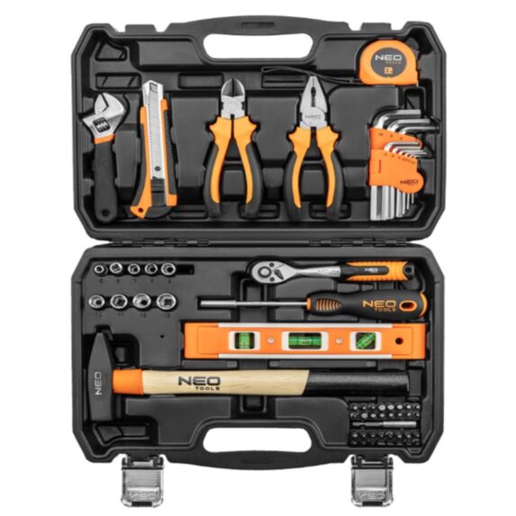 Coffret clé et douille 60 pièces noir et orange compact pratique