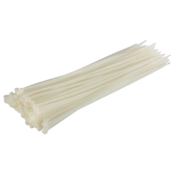 100 colliers de serrage 7,6 x 500 mm blanc