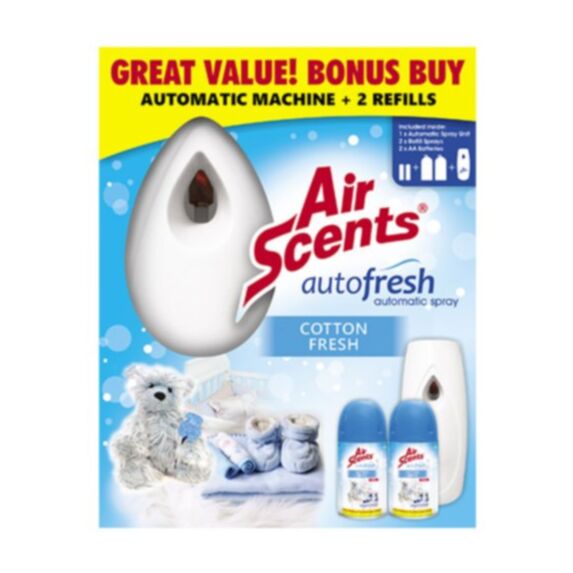 Désodorisant automatique + 2 recharges Coton Fresh 250 mL - AIR SCENTS